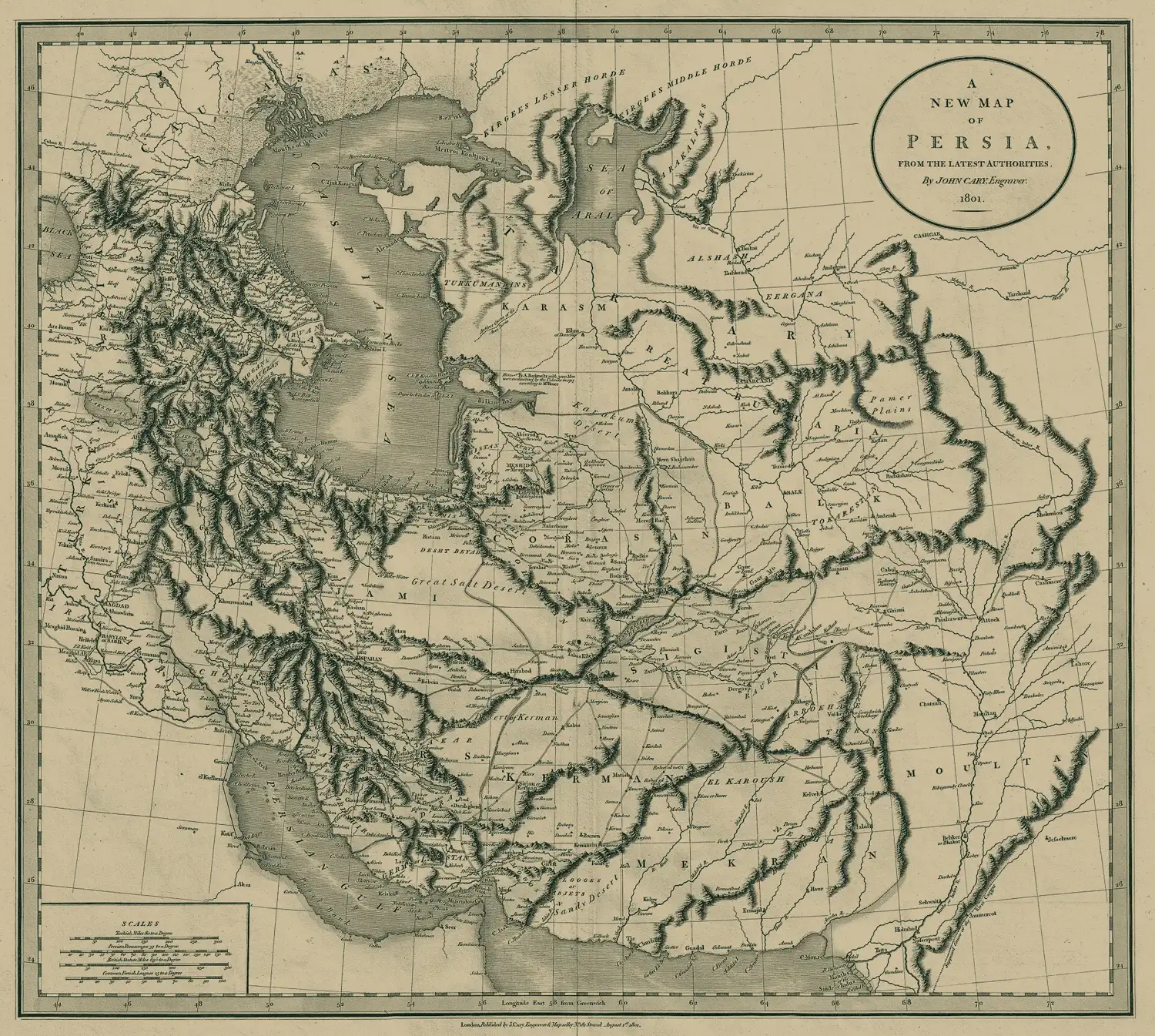 Antique trade-route map